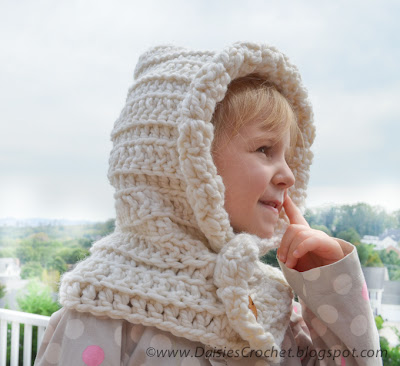 scarf pattern hooded  Crochet Crochet: HOODED SCARF crochet Daisies pattern