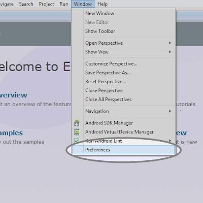 Vous devrez probablement redémarrer Eclipse après avoir installé le plugin ADT afin de le faire avant de continuer.      Mac / Linux: Une fois que Eclipse a redémarré, cliquez sur 'Eclipse' dans le menu de l'application.     Windows: Une fois que Eclipse a redémarré, cliquez sur 'Fenêtre' dans le menu de l'application.     Ensuite, sélectionnez 'Préférences'.     Dans la fenêtre Préférences, sélectionnez l'onglet Android sur le côté gauche et c'est le menu déroulant correspondant.  Il s'agit de l'écran Préférences ADT. Cela vous permettra de modifier les paramètres, de supprimer le SDK et de créer des préférences d'éditeur pour votre développement