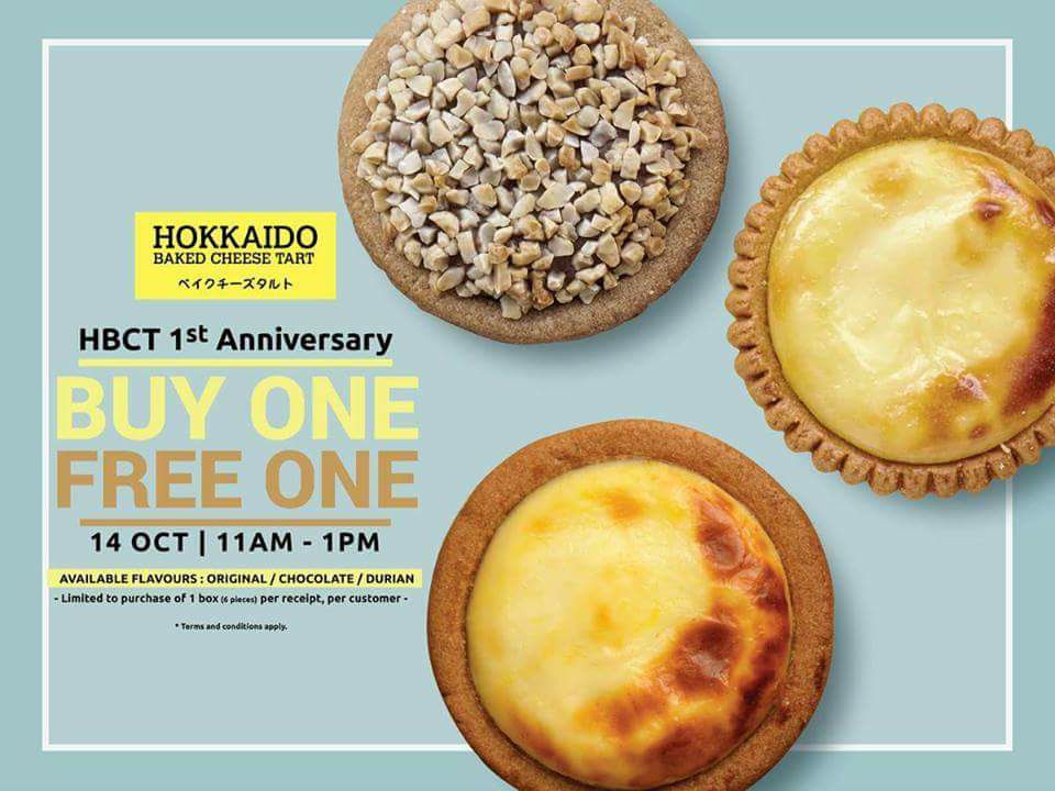 Hokkaido Baked Cheese Tart Buy 1 FREE 1 11AM - 1PM 14 ...