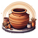 a charming and visually appealing icon representing Pottery