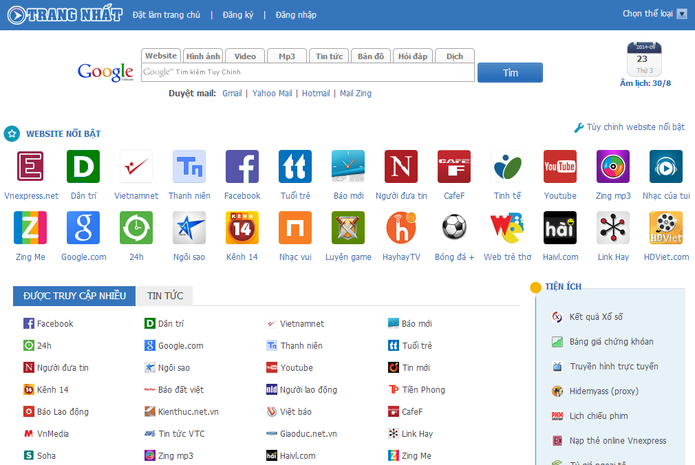 Trang nhất.net đưa ra nhiều liên kết tiện ích