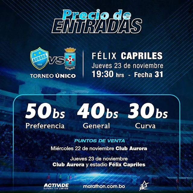 Venta de Entradas Aurora vs Blooming