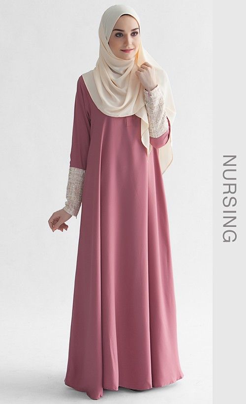 Model Baju Gamis Simple  Bahan Sifon Hijab Nemo