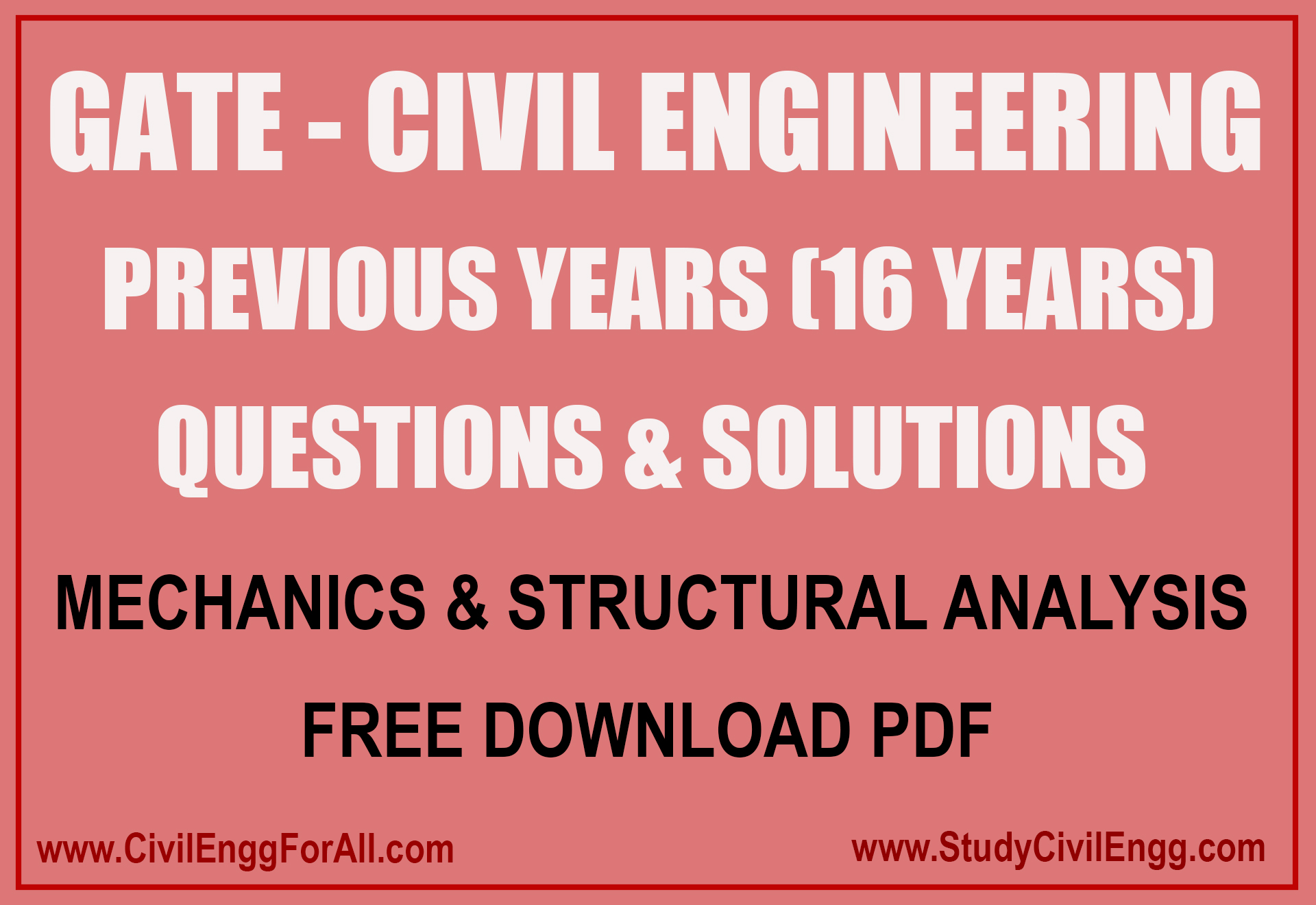 GATE Civil Engineering - Previous 16 Years Questions - Free Download PDF