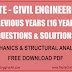 GATE CIVIL ENGINEERING - PREVIOUS YEARS QUESTIONS & SOLUTIONS - MECHANICS & STRUCTURAL ANALYSIS - FREE DOWNLOAD PDF (www.StudyCivilEngg.com)