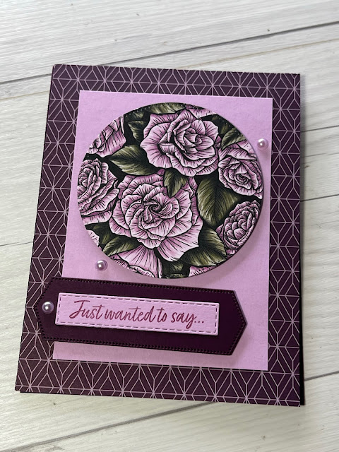 Floral Greeting Card using Stampin' Up! Favored Flowers Designer Series Paper a Sale-A-Bration Free Selection with a $50 order