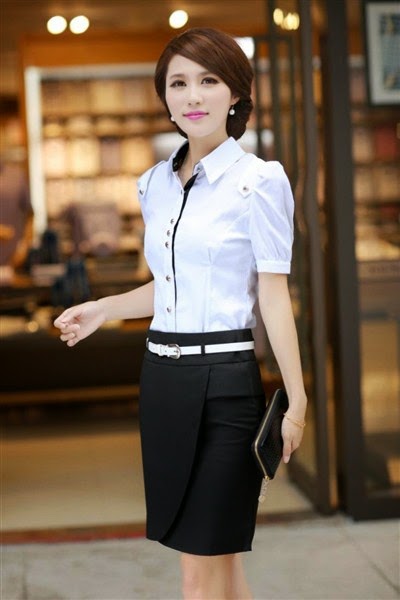34 Model  Baju  Kantor  Wanita  Ala Korea  Gaya Terbaru 