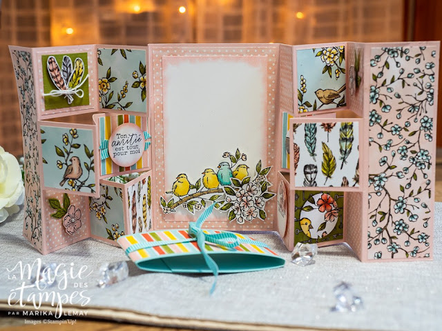 Carte Stampin' Up! à pliage original Double shutter avec la collection Ballade des oiseaux