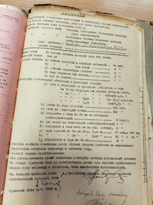 Protokół z rejestracji materiałów nawierzchni z rozebranej Kolejki Wąskotorowej do byłych składów amunicji, przy wsi Borów (k /Opatówka)