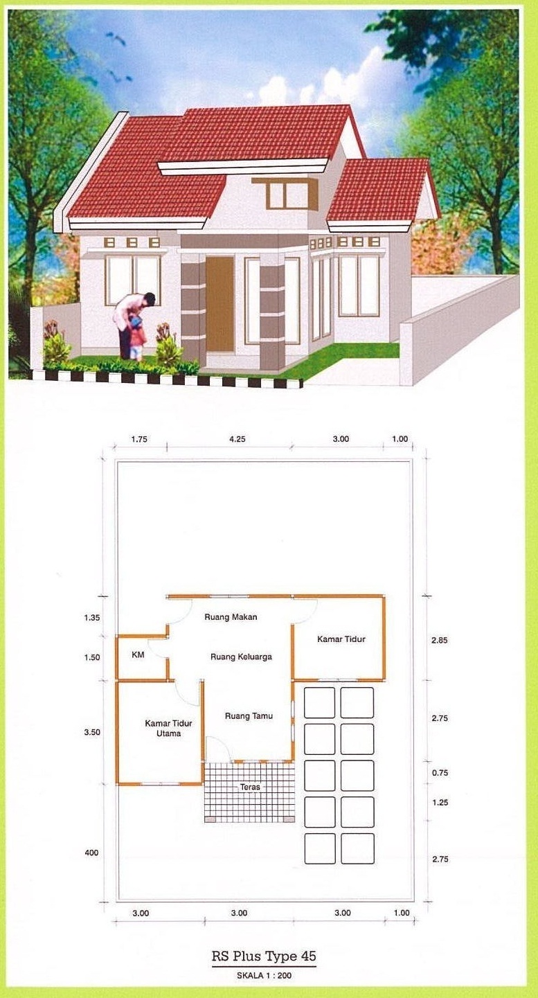 Budidaya Burung CONTOH DENAH  RUMAH  MINIMALIS TYPE  45  TERBARU