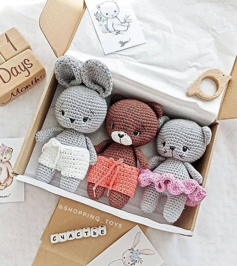 Crochet Animal Keychain Amigurumi Dolls Amigurumi Panda -   Идеи для  вязания, Проекты по вязанию крючком, Милые игрушки крючком