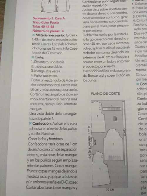 Instrucciones de confección