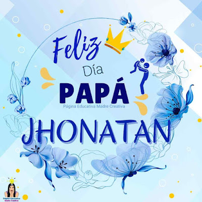 Solapín Feliz Día del Padre - Nombre Jhonatan para imprimir gratis
