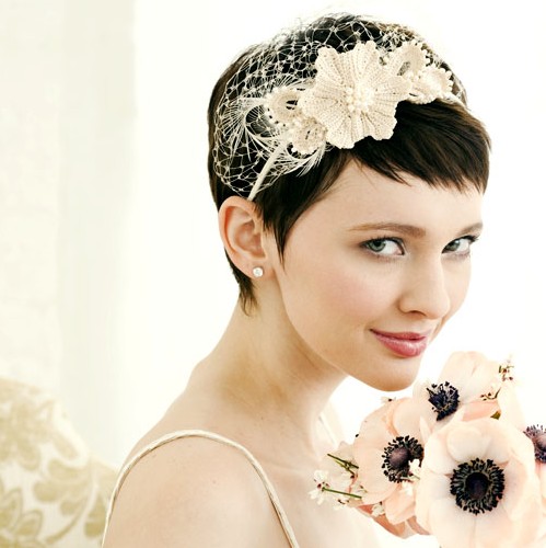 Short bridal hairstyle Wedding day magic doesn't stop with the perfect dress