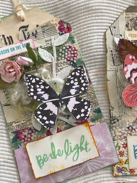 Craft Tutorial - Simple Mini Project Idea - Shabby Butterfly Tag 3