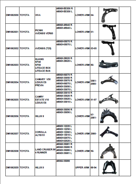 TOYOTA Control Arm 48068-12110