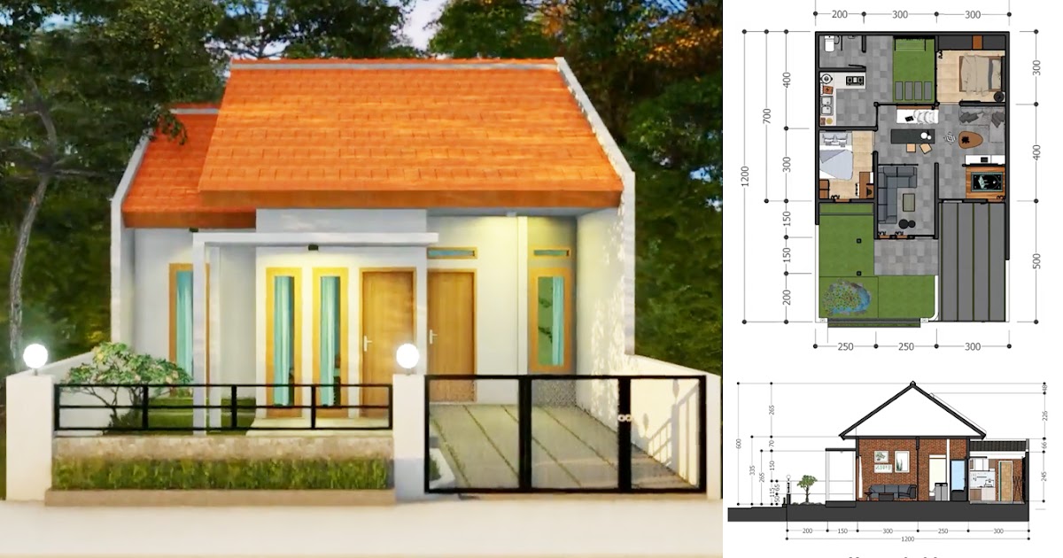 Desain dan Denah Rumah  Minimalis 8 x 12 M Dengan Biaya 