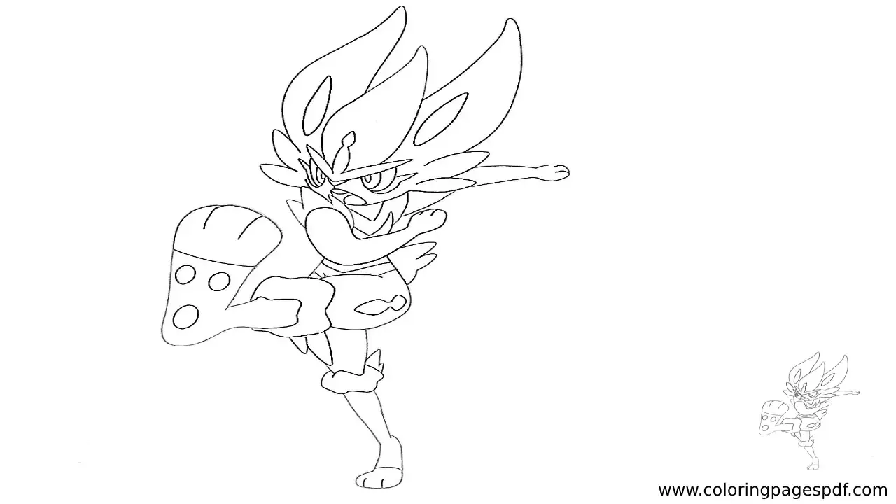 Coloring Page Of Cinderace