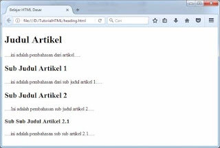 cara membuat judul di html