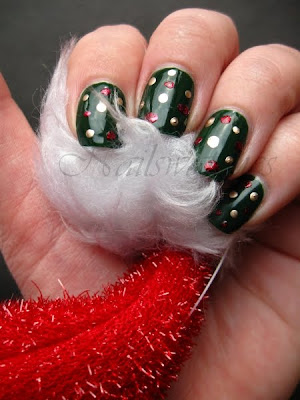 rbl recycle christmas manicure dots nail polish nailswatches