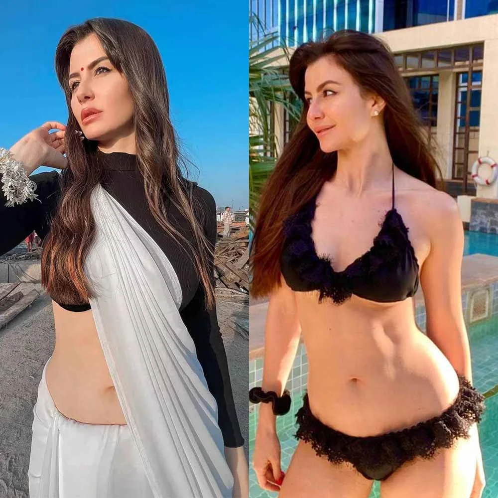 Giorgia Andriani saree vs bikini hot actress