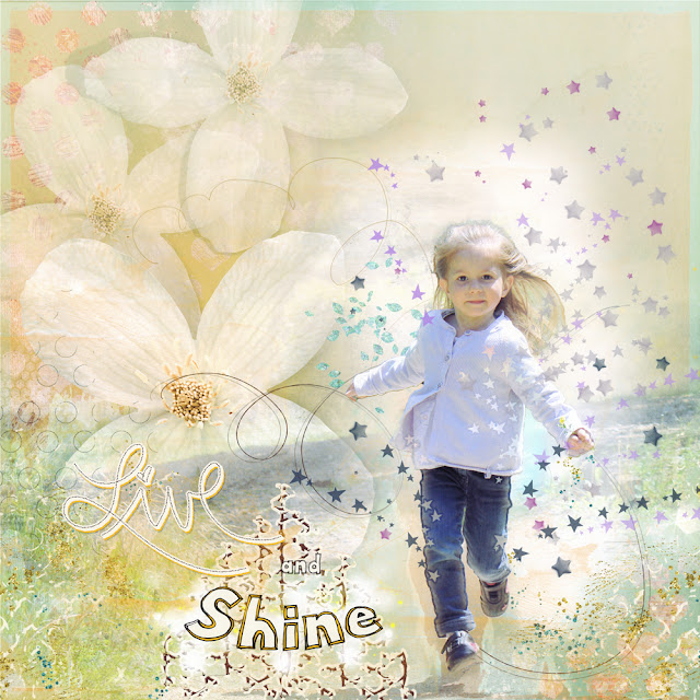 clin d'oeil design clindoeildesign NBK design live&Learn artsy scrapbook layout technique challenge dispersion effect