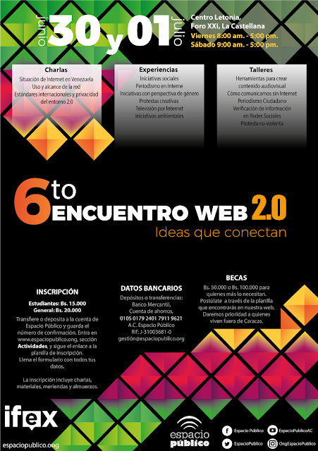 Espacio Público ya abrió las inscripciones para el 6º Encuentro Web 2.0 en  Caracas.