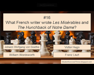 What French writer wrote Les Misérables and The Hunchback of Notre Dame? Answer choices include: Johann Wolfgang von Goethe, Victor Hugo, William Wordsworth, Franz Liszt
