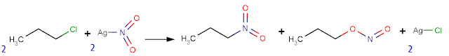 Reaksi senyawa haloalkana dengan perak(I) nitrit