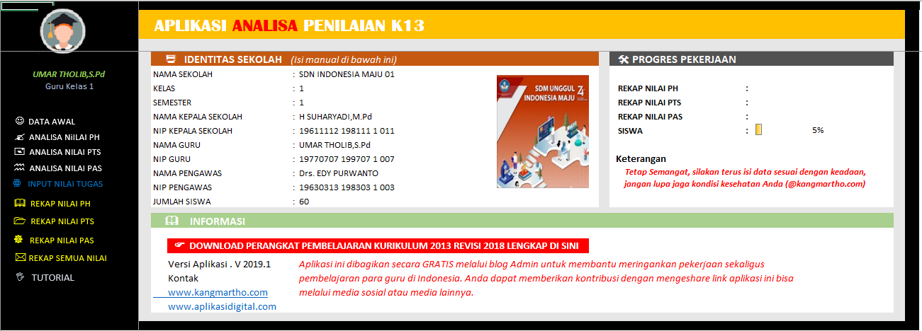 Aplikasi Analisis K13 Sd Terbaru Guru Berbagi