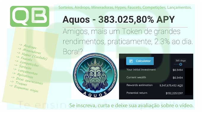 CanalQb - APY - 383.025,80% - BSC - Token AQUO