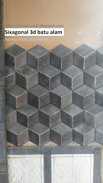 wallpaper dinding 3d sixagonal batu alam berbentuk tampak seperti kubus. https://watucandi.blogspot.com hp/wa, 0821-3810-8364