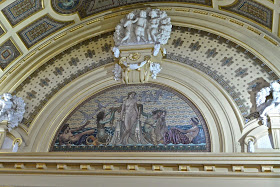 Budapest Les Bains Szechenyi  entrée sud mosaïque art nouveau