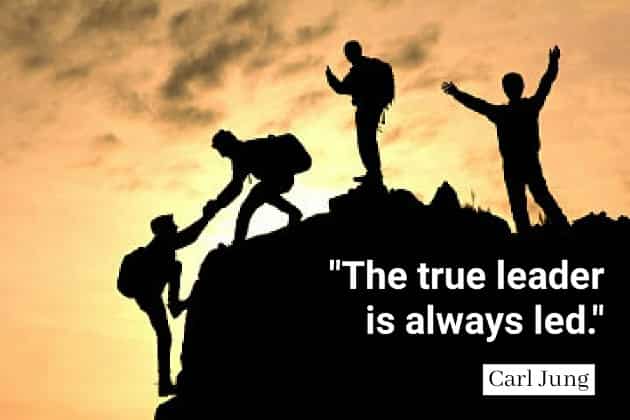 Carl Jung quotes The true leader is always led. success