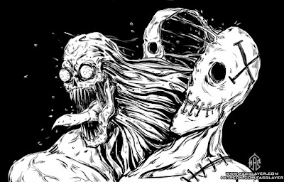 horrible monster lineart drawing art horror