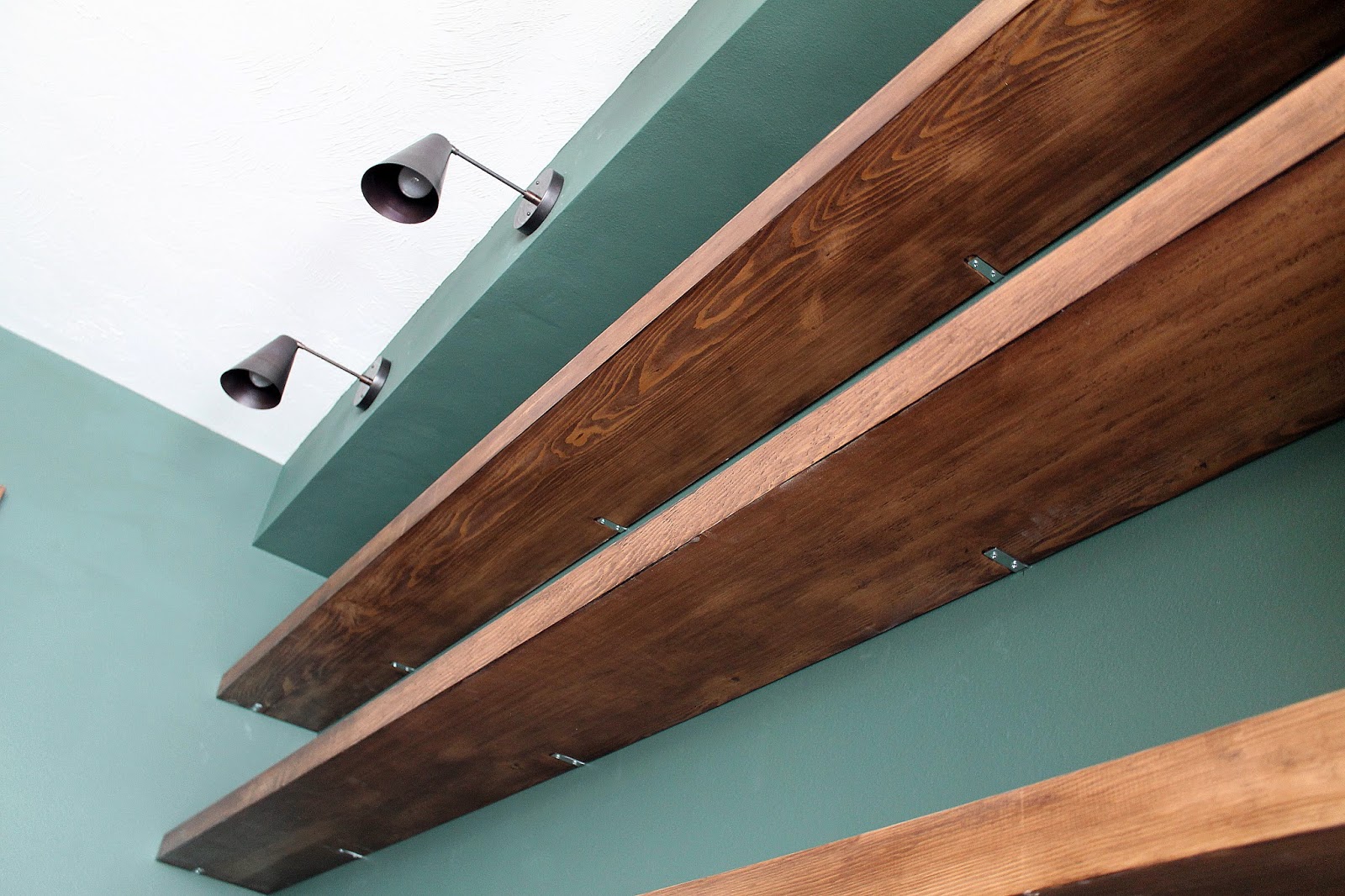 Diy Solid Wood Wall To Wall Shelves Chris Loves Julia