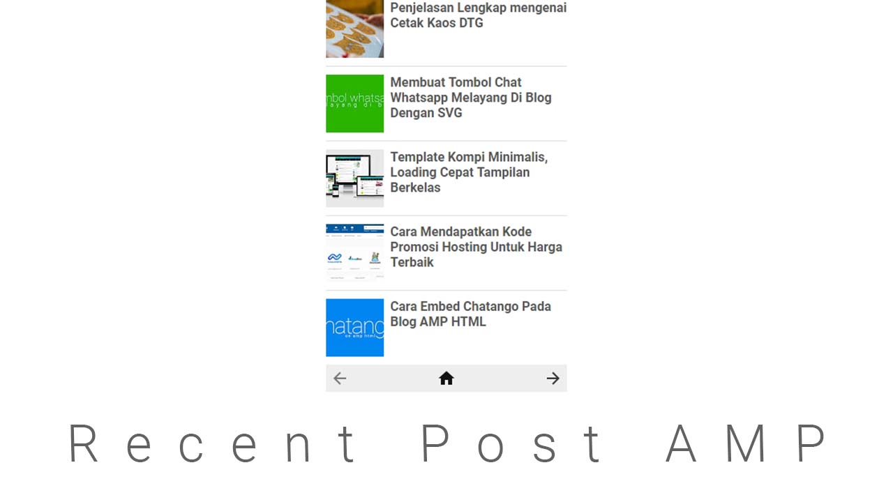 Widget Recent Post Untuk AMP Dengan Next Prev