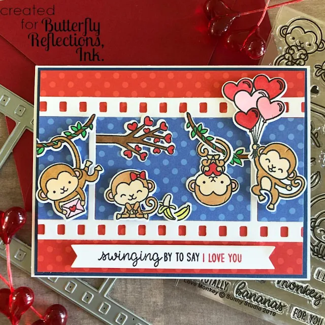 Sunny Studio Stamps: Love Monkey Fall Flicks Filmstrip Customer Card Share by Dana Kirby