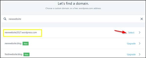 Select Domain Name