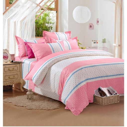 Sprei Jepang Cantik Motif Pink Bintik Putih