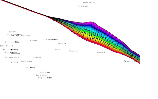 Contour map software image of San Andreas Fault map