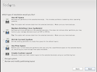 Select type of Installation : fedora 14