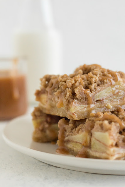 Apple Pie Bars with Salted Caramel