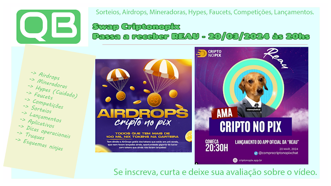 Swap Criptonopix - Passa a receber REAU - 20/03/2024 às 20hs