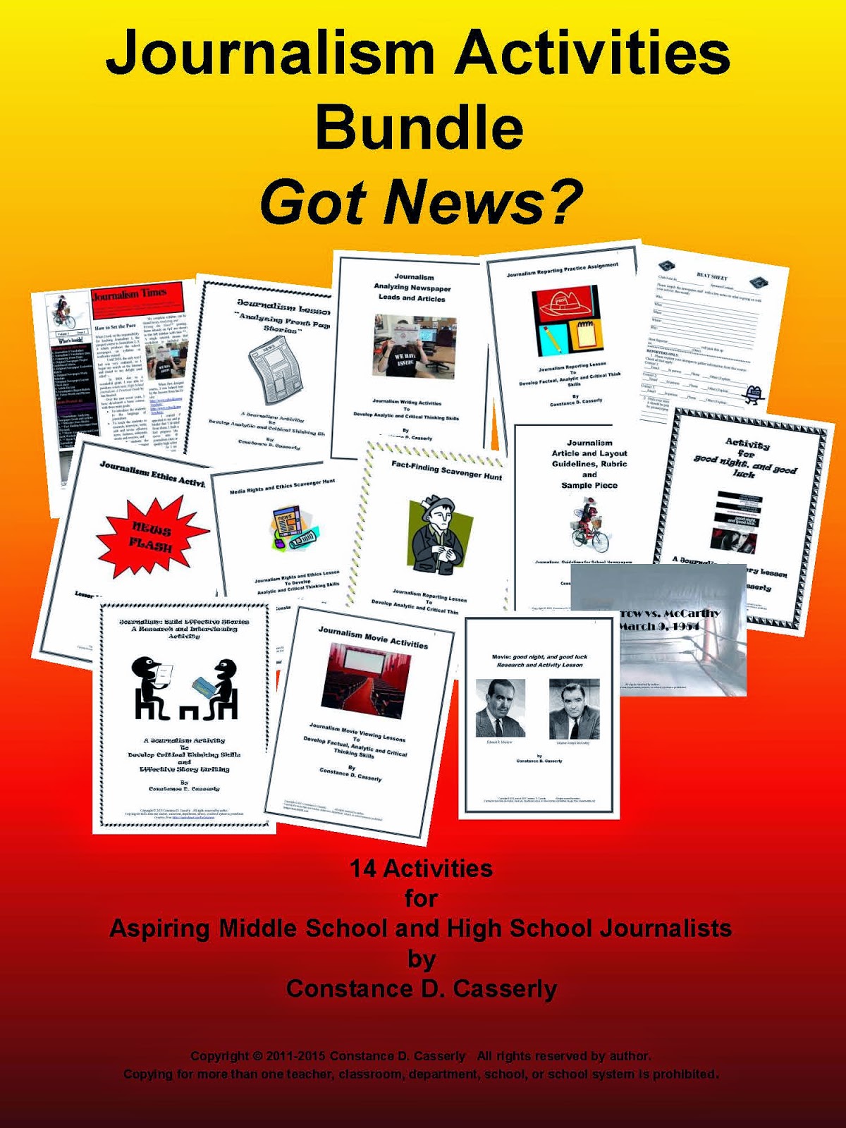Journalism Activities Bundle cover