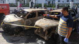 Hasil Penyelidikan Polisi, Ini Penyebab Kebakaran Mobil Dekat Mesjid Raya Baiturrahman