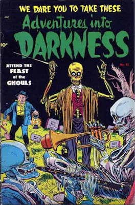 A comic book cover depicts three skeletons in a graveyard playing instruments.