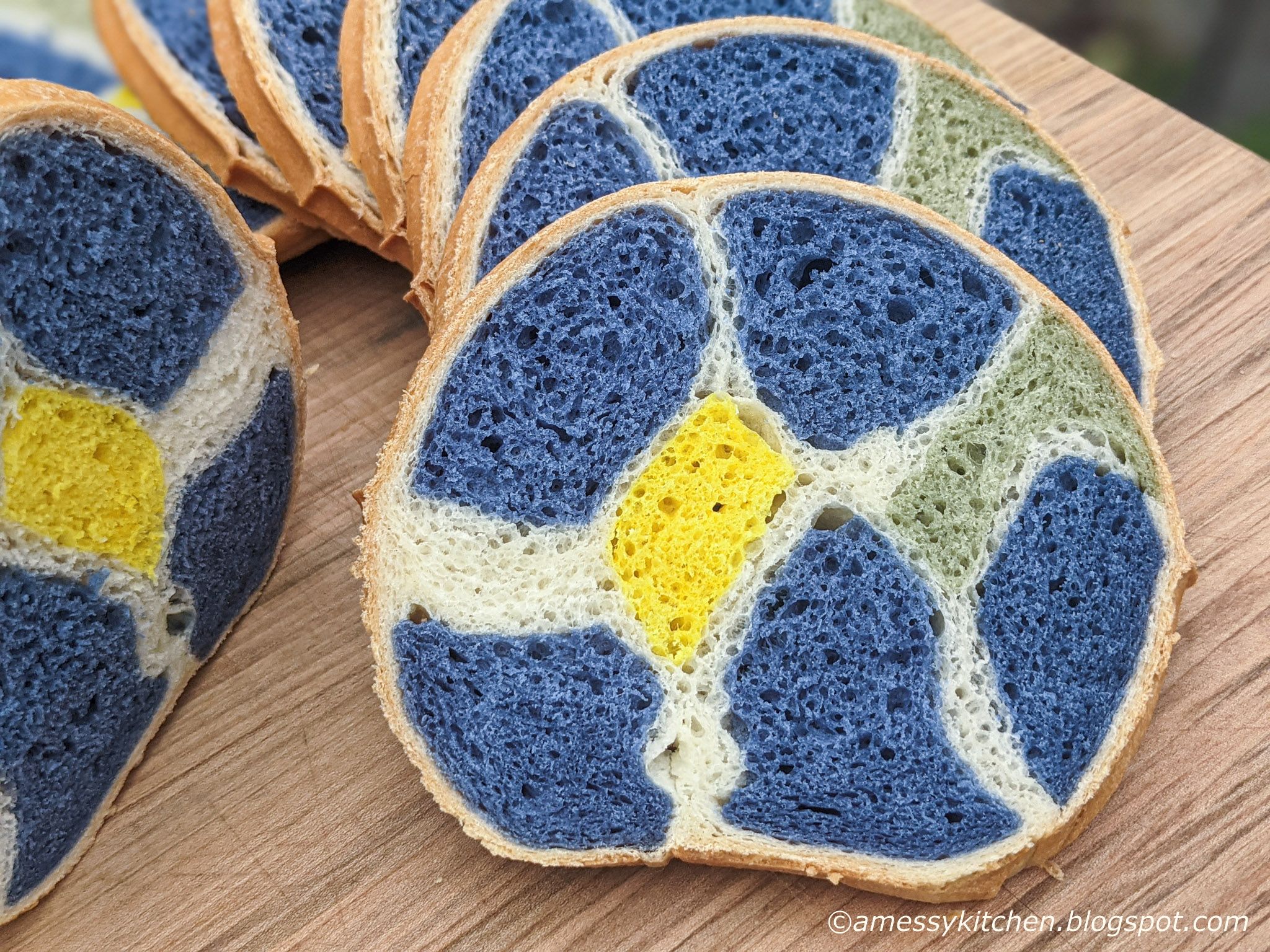 Sourdough Butterfly Pea Flower Wool Roll Bread - BAKE WITH PAWS