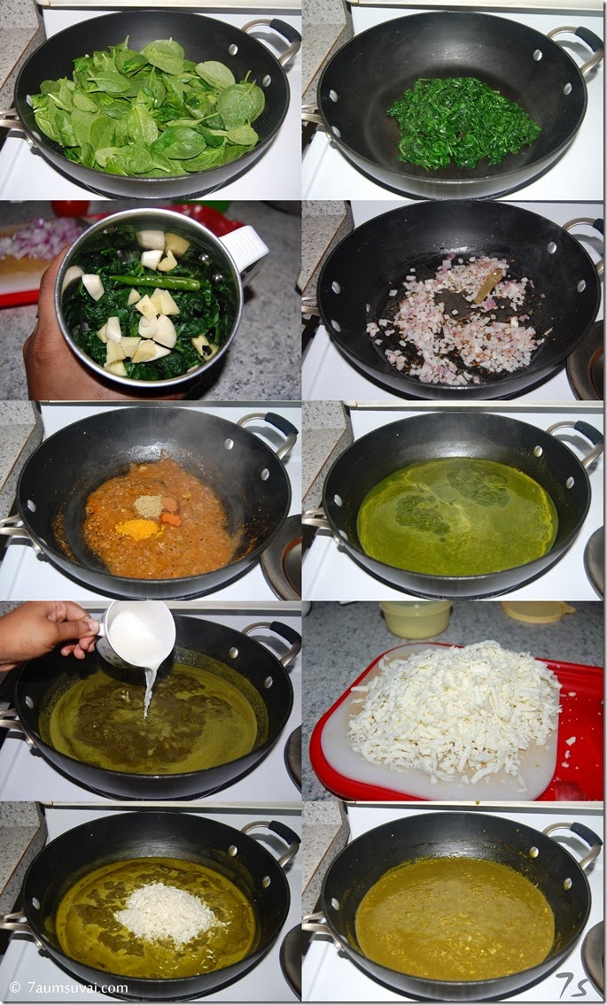 palak paneer process