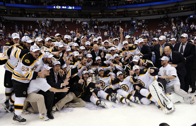 Boston Bruins team picture after winning the Stanley Cup